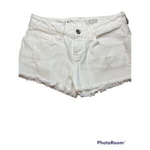 Vans Distressed Cut Off Distressed Shorts 'Vintage Mini' White Size 1 Juniors